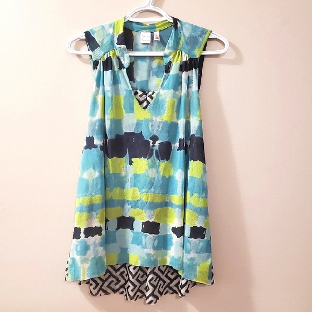 Johnny Heaven - Multi-Pattern Nylon Mesh Blouse - Size L